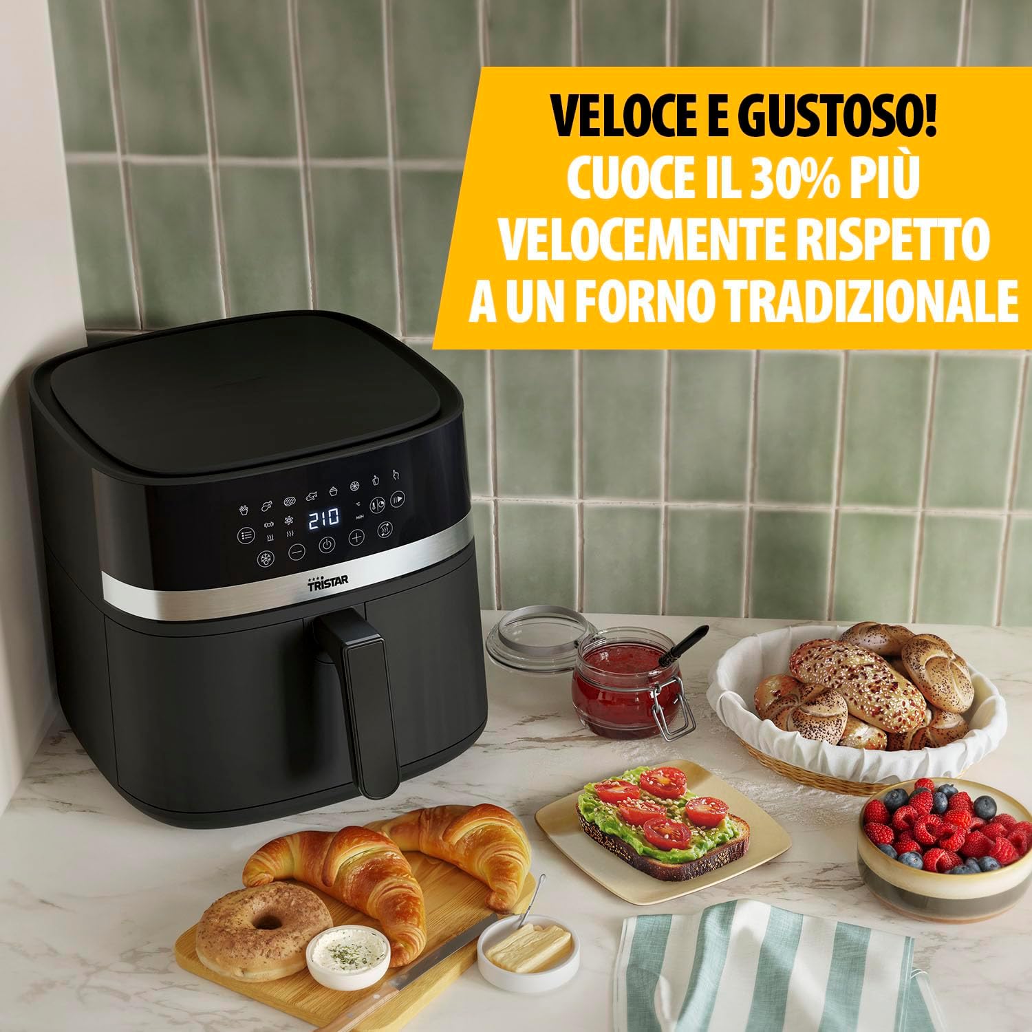 Tristar FR-9418 - Friggitrice ad Aria Digitale 8L 2000W - immagine 5