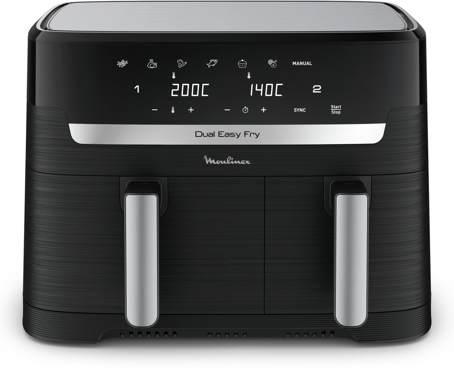 Moulinex Dual Easy Fry - Friggitrice ad Aria Doppio Cestello XL