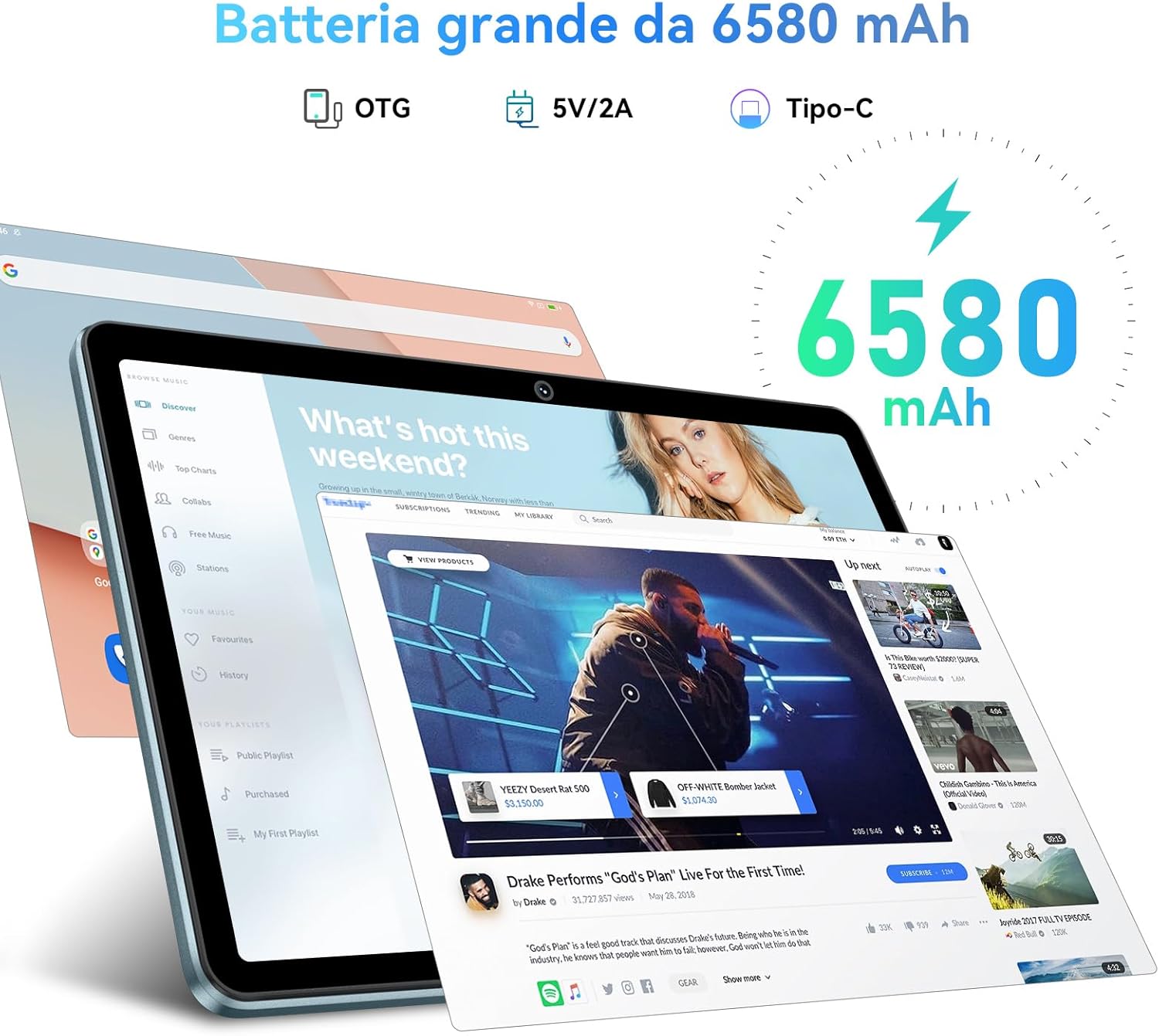 Blackview Tablet 10 Pollici Android 14, 8GB+64GB - immagine 4