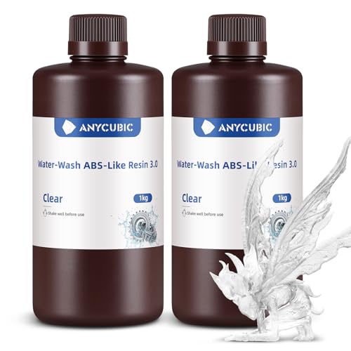 ANYCUBIC Resina ABS Lavabile 3.0 per Stampanti 3D, Traslucido 2000g
