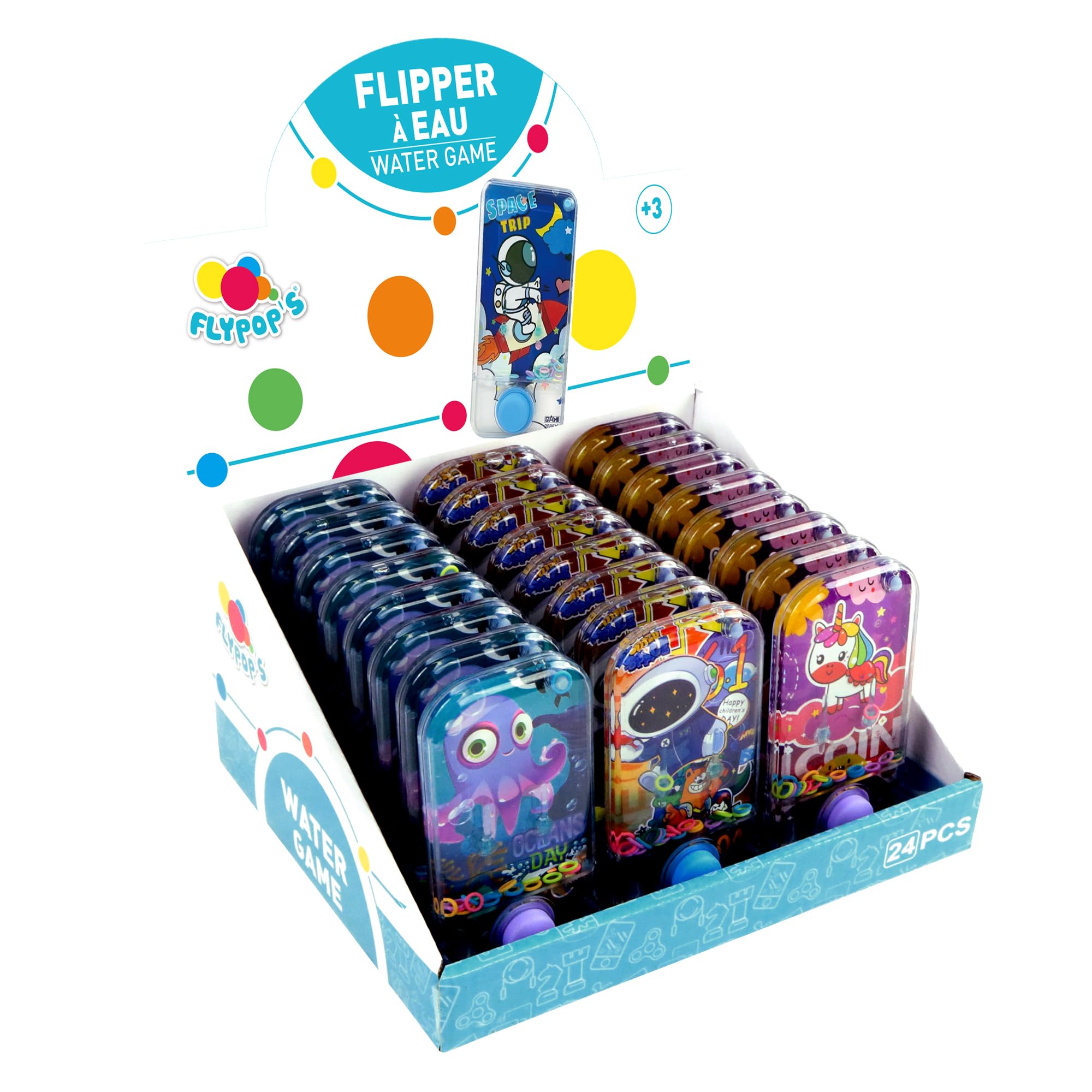 FLYPOP'S - Pacco da 24 Flipper ad Acqua - Gioco di Abilità