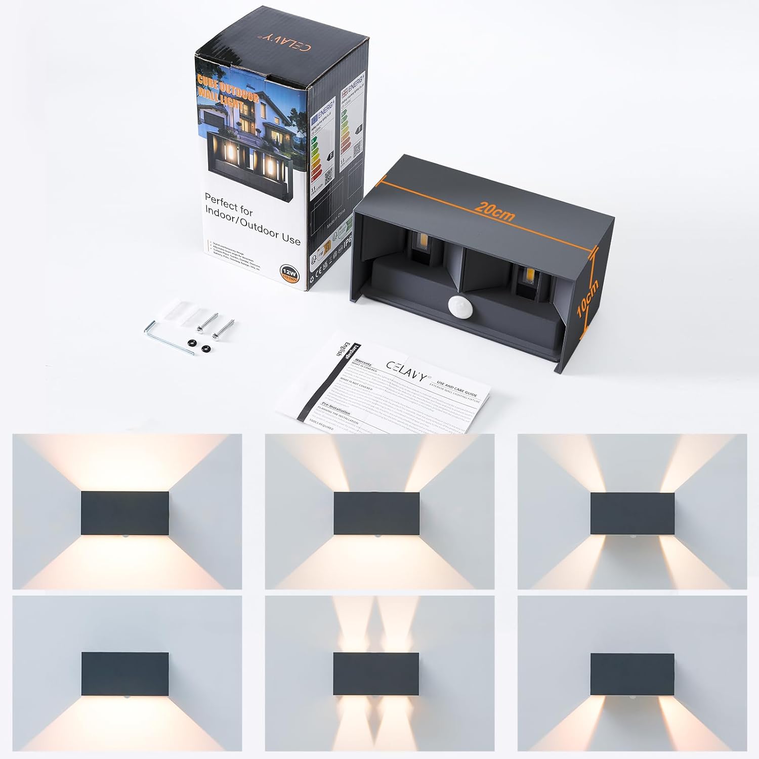 Celavy Lampada da Parete LED Esterni con Sensore Movimento - immagine 3