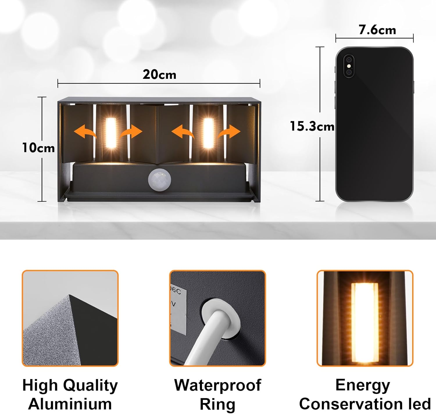 Celavy Lampada da Parete LED Esterni con Sensore Movimento - immagine 5