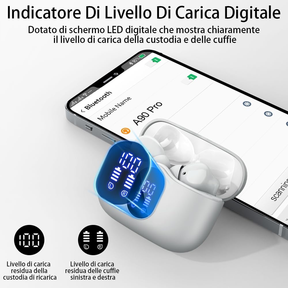 Auricolari Bluetooth 5.3 con 4 ENC Mic - immagine 6