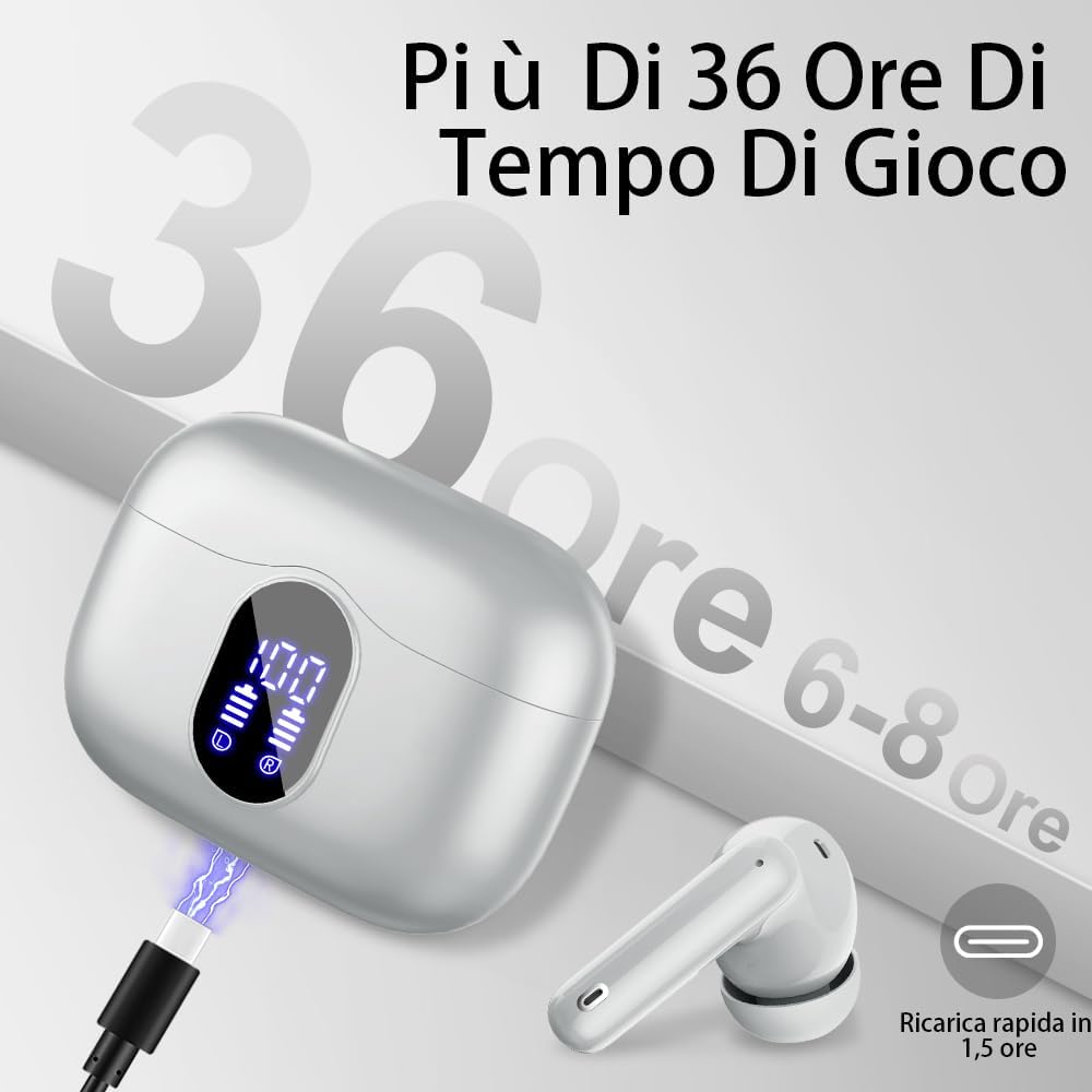 Auricolari Bluetooth 5.3 con 4 ENC Mic - immagine 7
