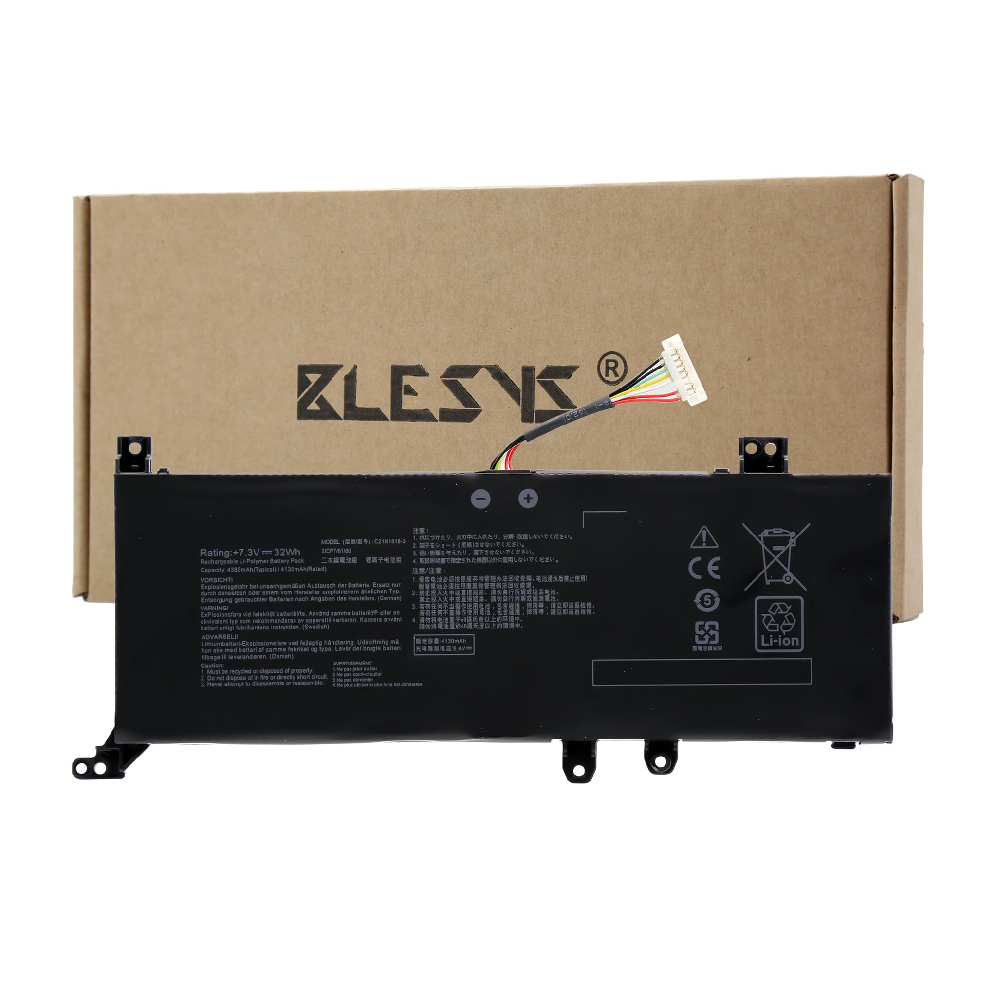 Blesys Batteria C21N1818-3 per Asus Vivobook 15 X509J