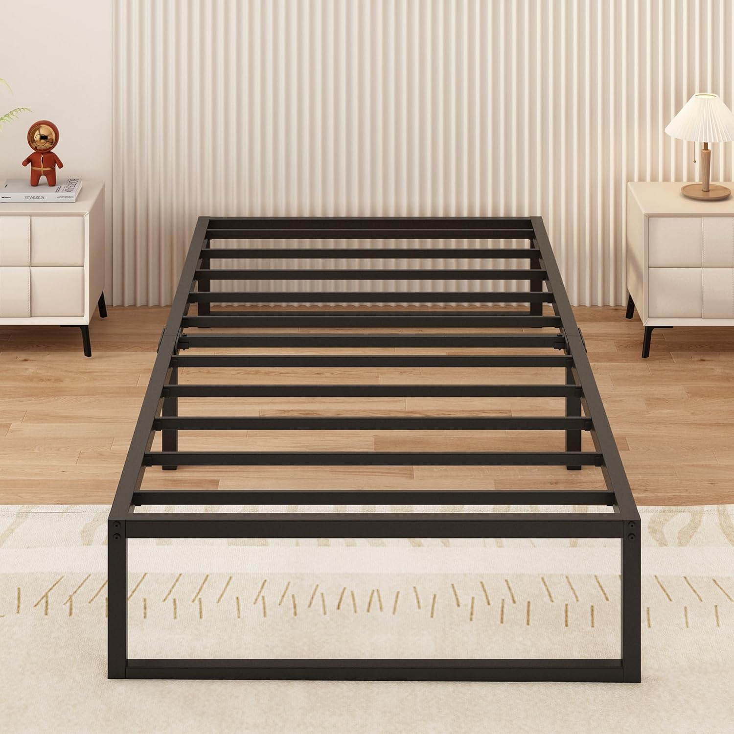 Struttura Letto Singola in Metallo 75x190 cm, Nera - immagine 1