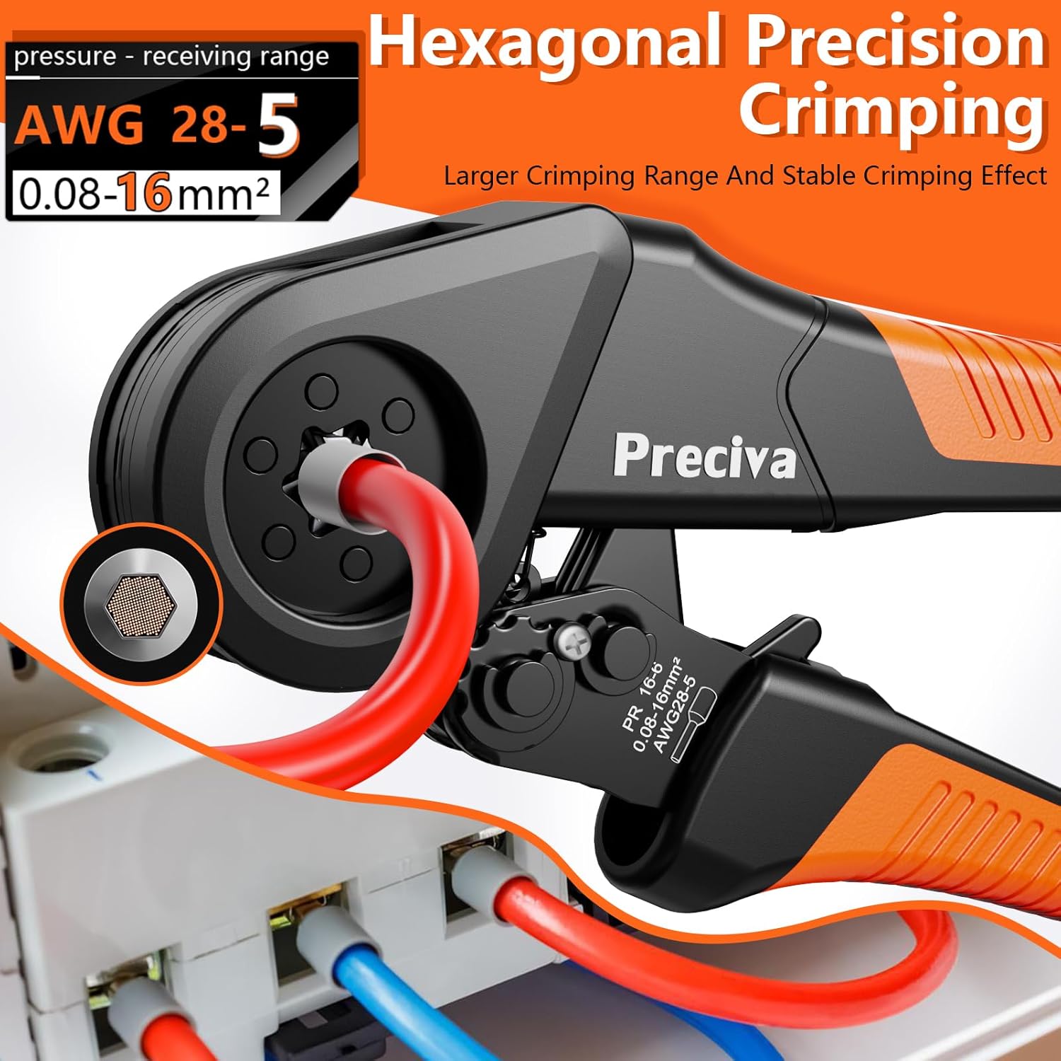 Preciva Pinza Crimpatrice 0,08-16 mm² con 1500 Ghiere - immagine 2