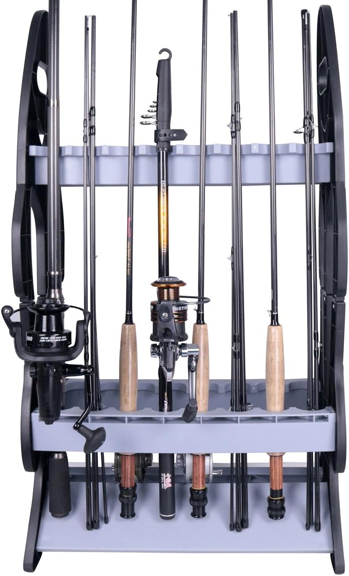 Supporto per 16 Canne da Pesca in Plastica