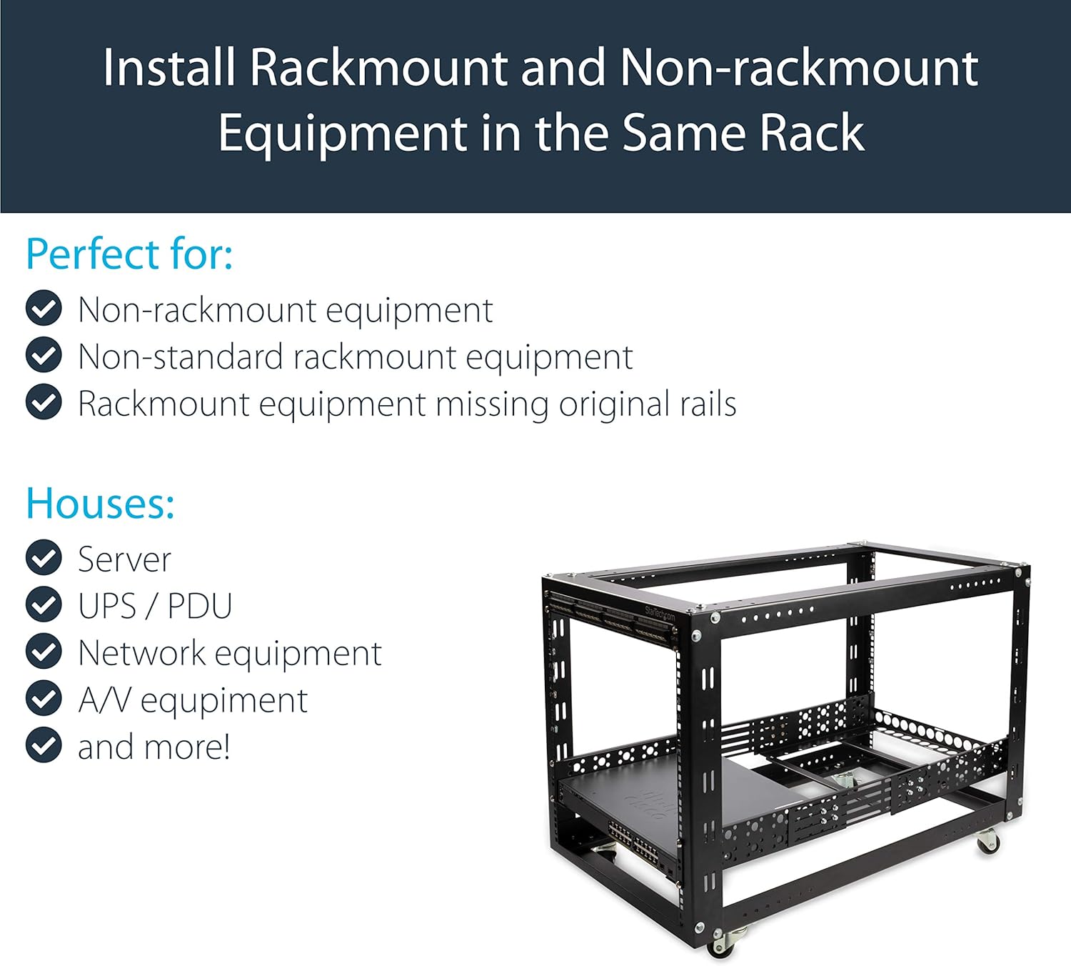 StarTech.com Guide Universali Rinforzate 2U per Rack 19" - immagine 4