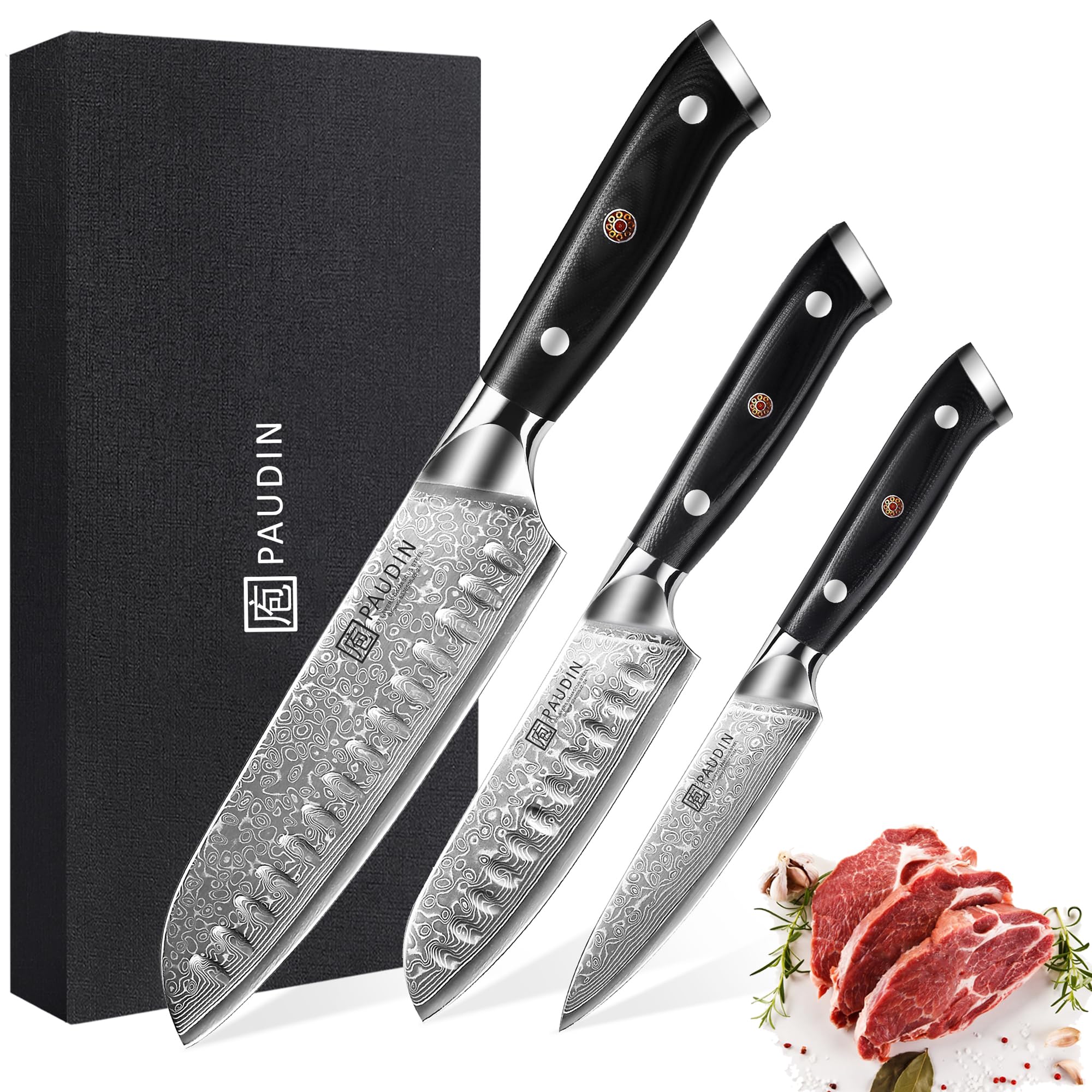 Paudin Coltello Santoku Damasco 17cm VG10