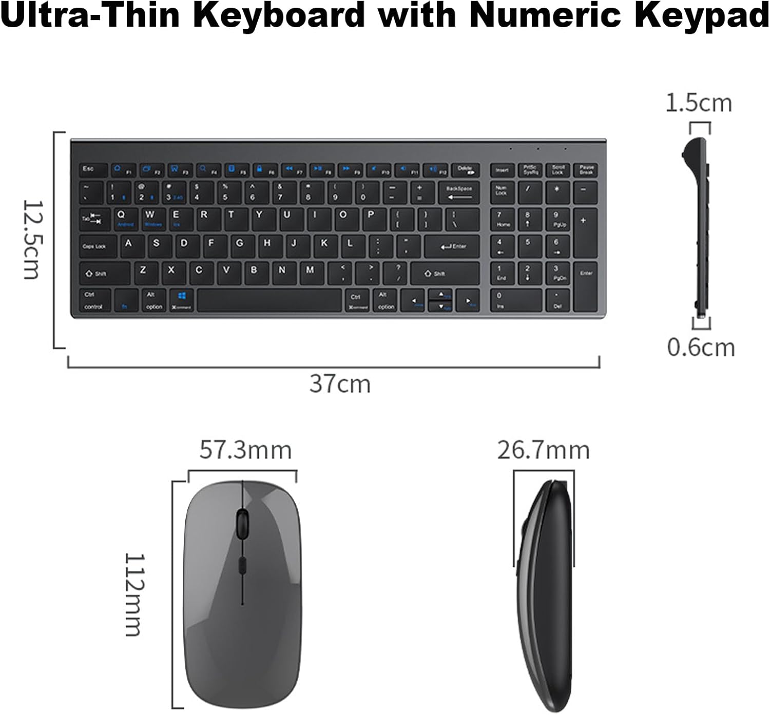 Set Tastiera e Mouse Wireless Ricaricabile - immagine 5