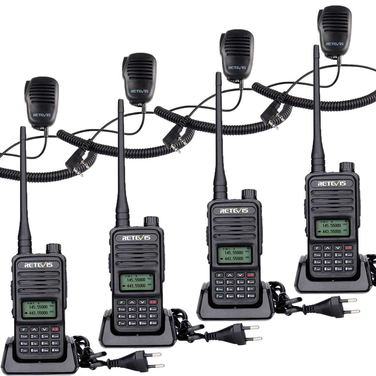 Retevis RT85 Walkie Talkie Professionali Dual Band, Nero