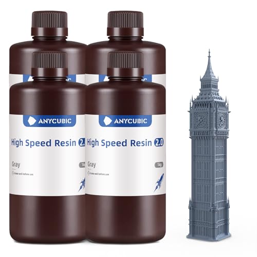 Anycubic High Speed 2.0 Resina 3D per Stampante, Grigio 4KG