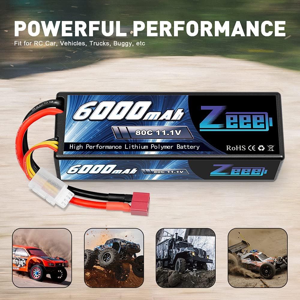Zeee 3S Lipo Batteria 11.1V 80C 6000mAh Hardcase - immagine 6