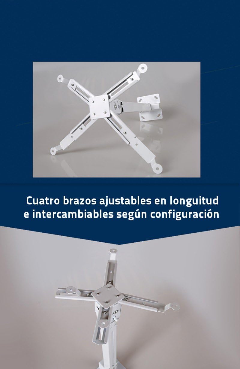 Supporto a soffitto per proiettore, colore: bianco - immagine 4