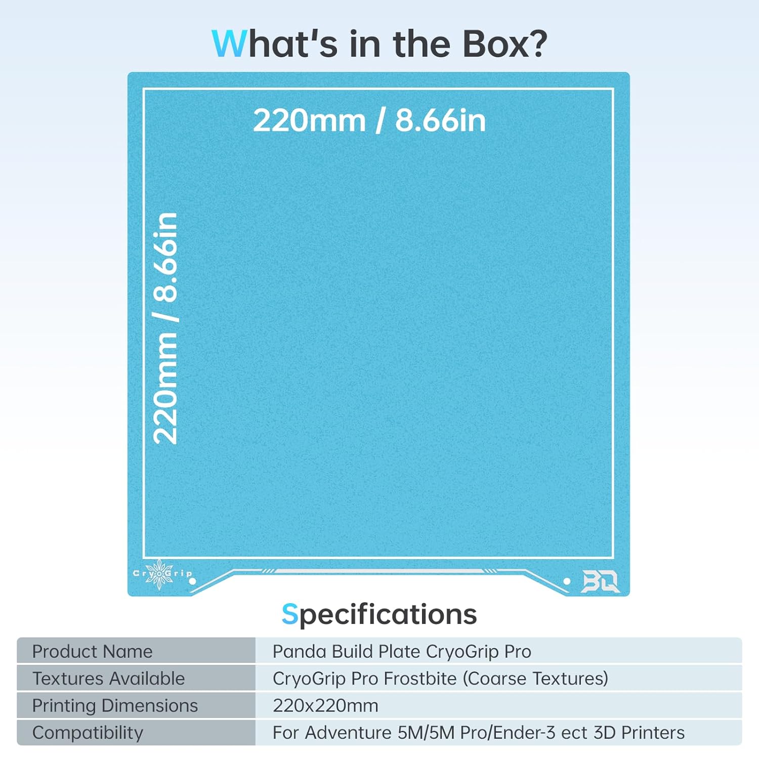 BIQU CryoGrip Pro Frostbite Panda Build Plate 235x235mm - immagine 6