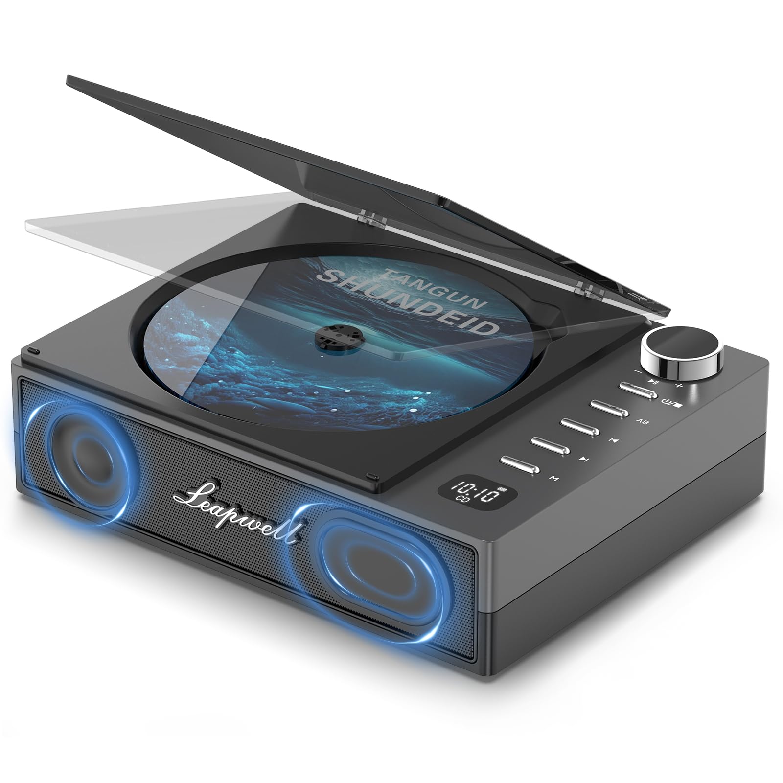 Lettore CD Portatile Leapwell con Bluetooth HiFi, Nero