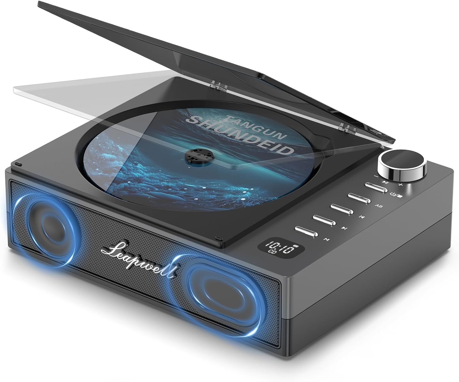 Lettore CD Portatile Leapwell con Bluetooth HiFi, Nero - immagine 1