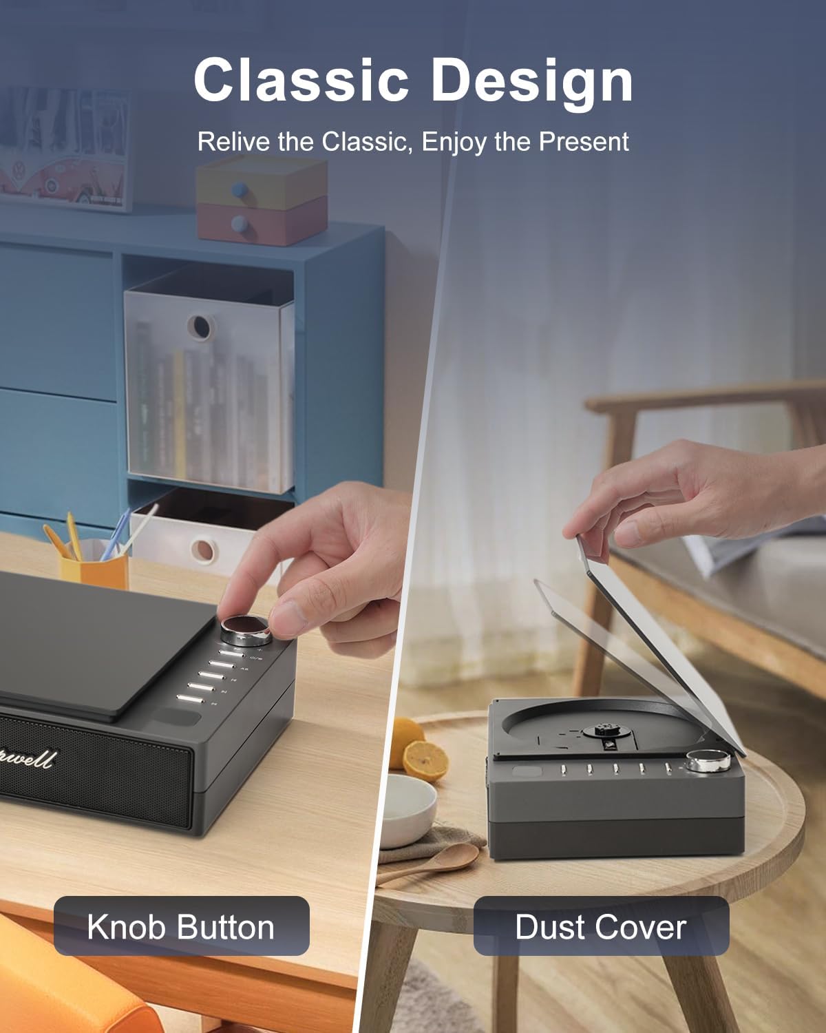 Lettore CD Portatile Leapwell con Bluetooth HiFi, Nero - immagine 5