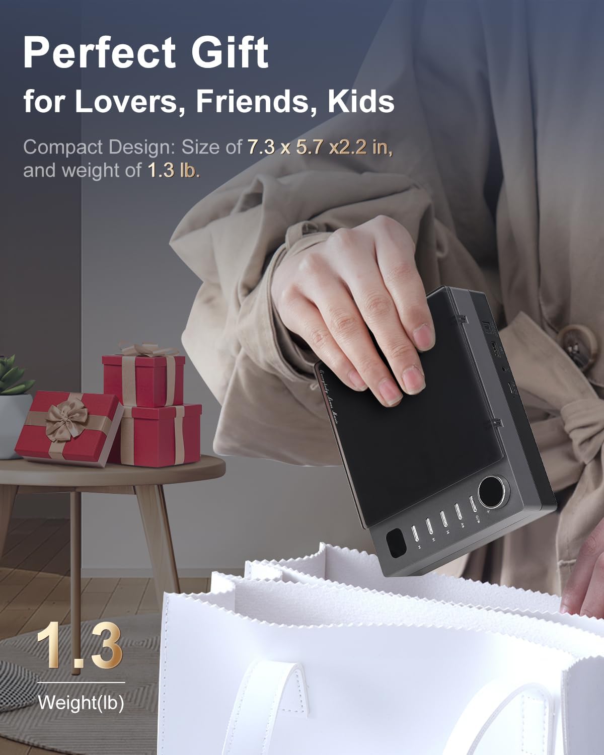 Lettore CD Portatile Leapwell con Bluetooth HiFi, Nero - immagine 6