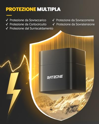 Batzone 8PCS Batterie AA Litio Ricaricabili 3600mWh - immagine 4