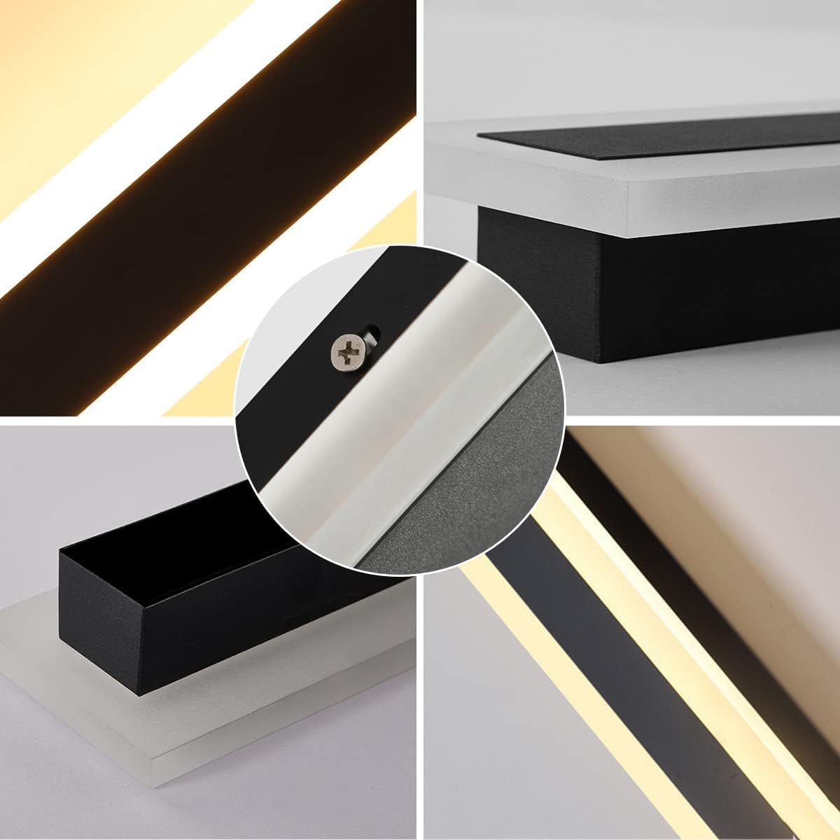 Ztwleed Applique da Esterno Lunga 150CM 36W, Nera - immagine 4