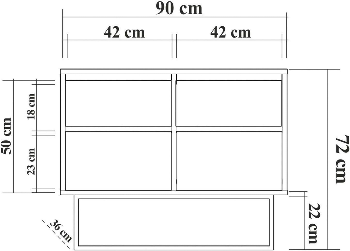 Dmora Consolle Alnitah Noce e Nero 90x36h72cm - immagine 2