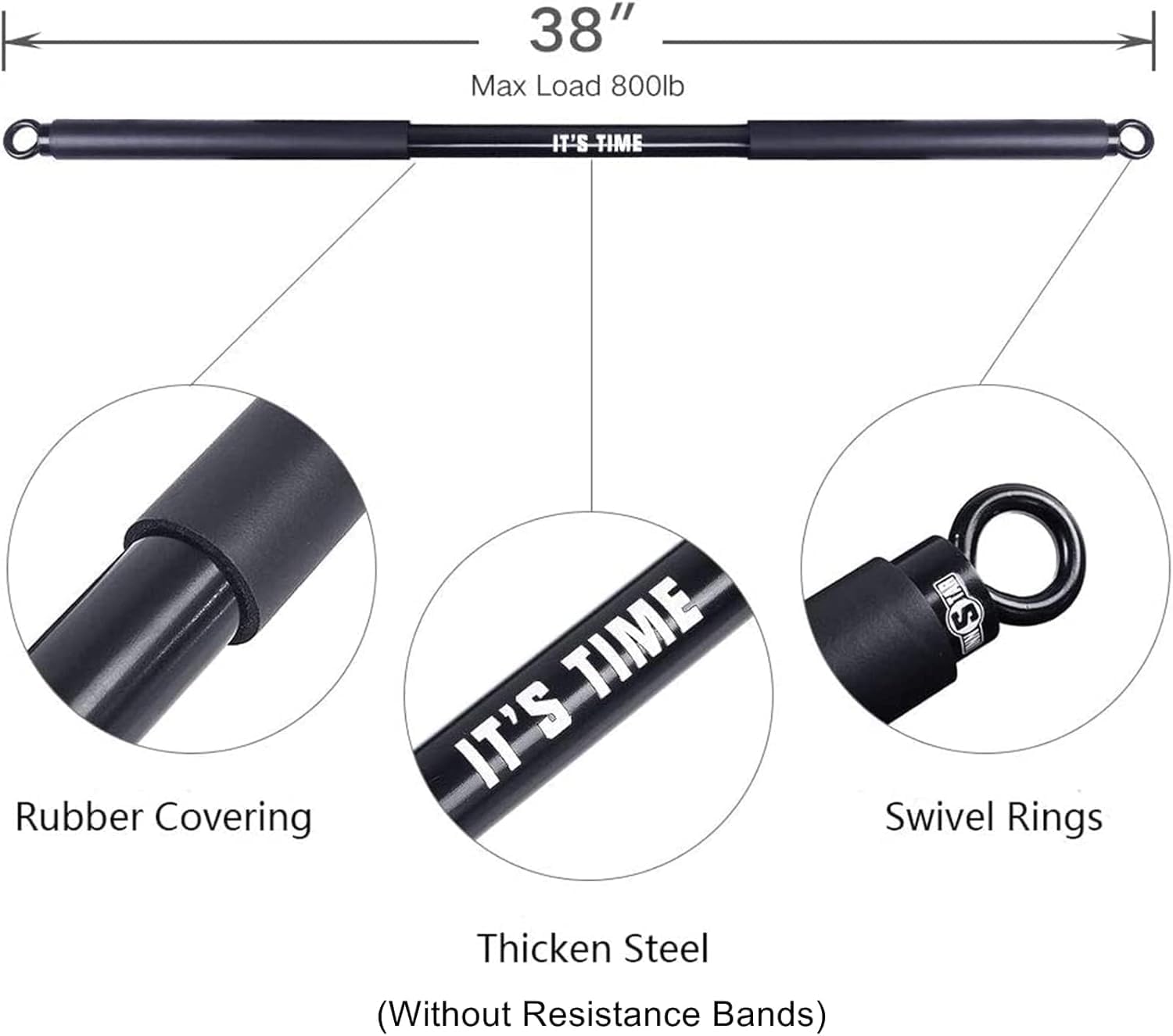Innstar Banda Resistenza Regolabile con Barra 360kg - immagine 4