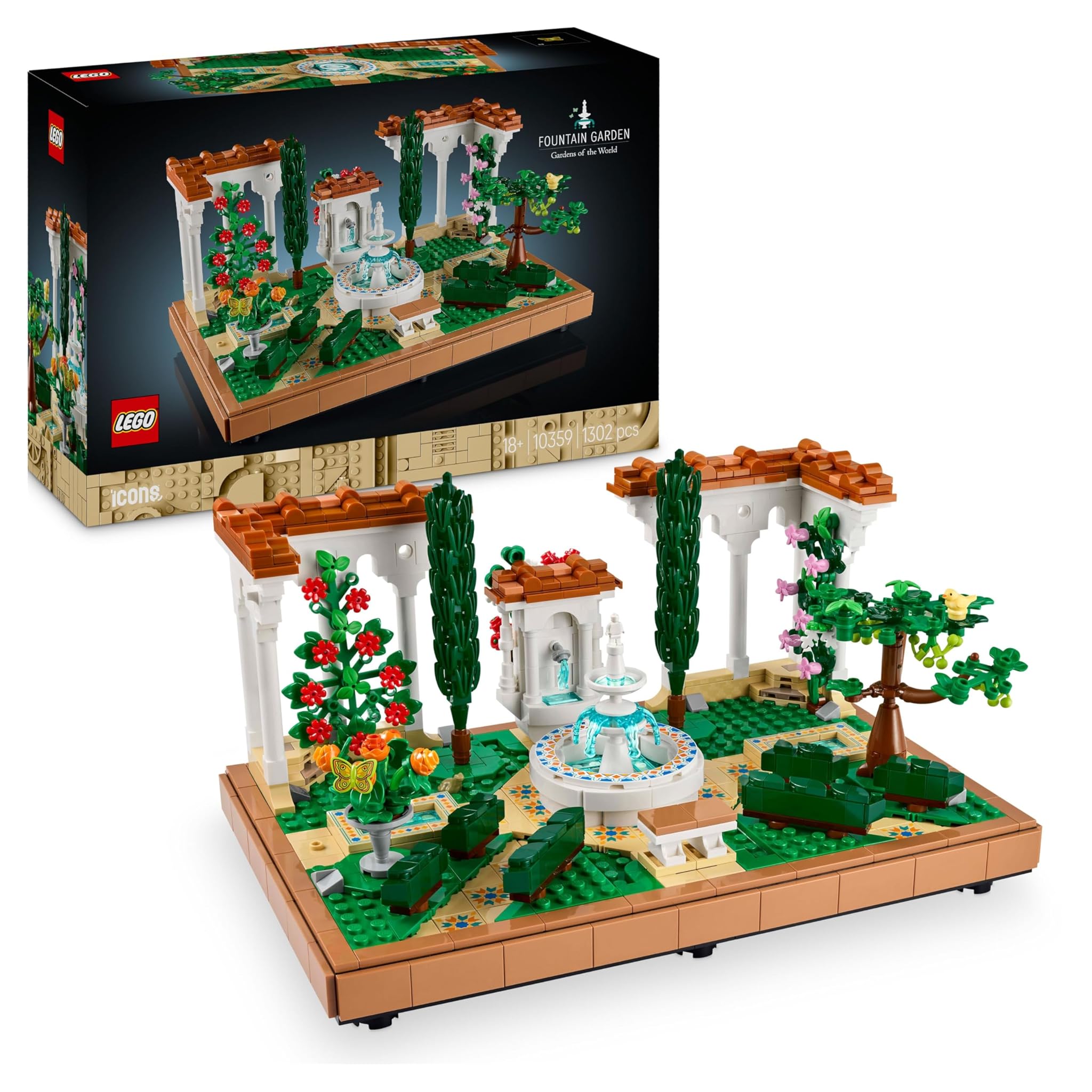 LEGO Icons Il Giardino della Fontana - Kit Modellismo Adulti
