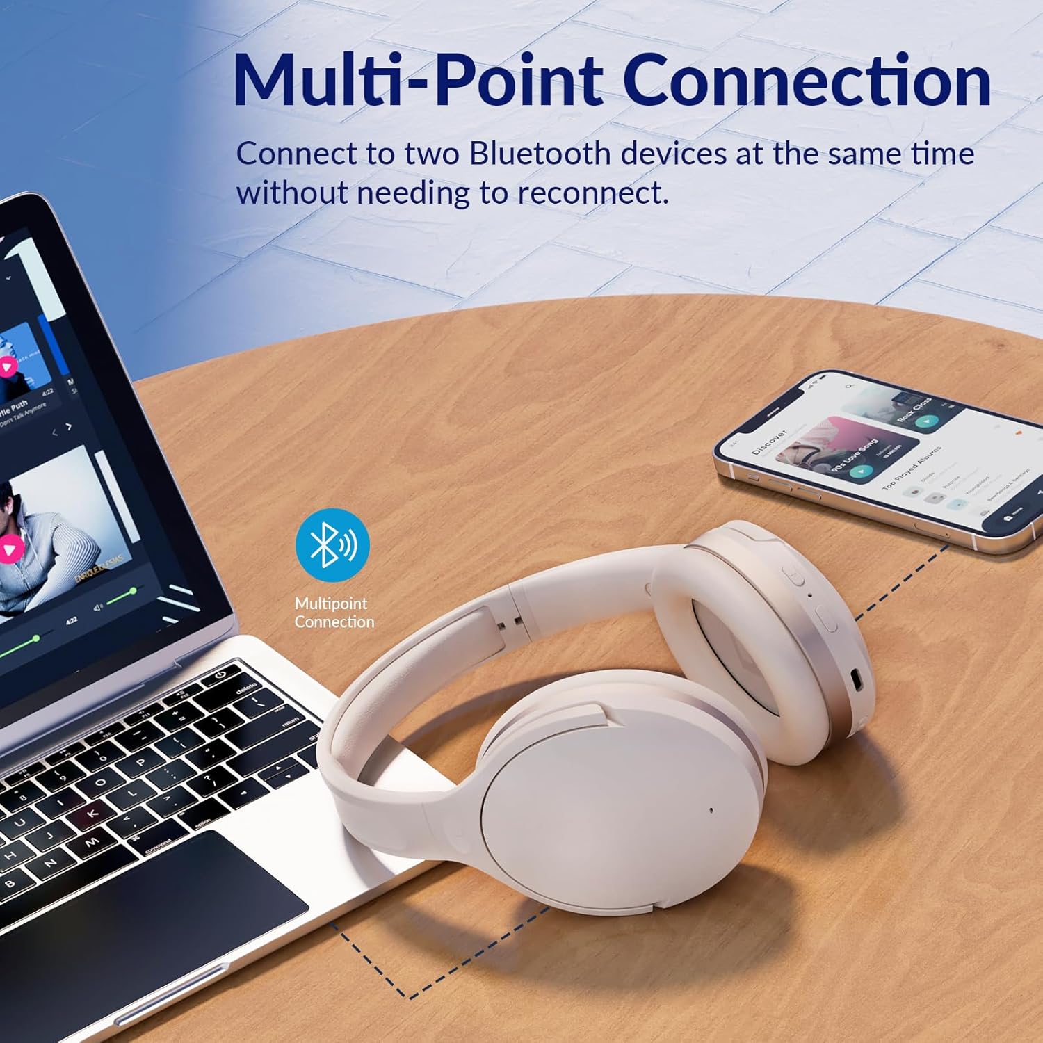 Tonemac H3 Cuffie Over Ear Bluetooth 5.3 ANC, 80h - immagine 6