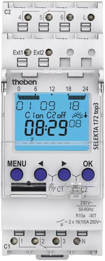 SELEKTA 172 TOP3 INTERRUTTORE ORARIO ASTRONOMICO CON PROGRAMMA SETTIMANALE - immagine 2