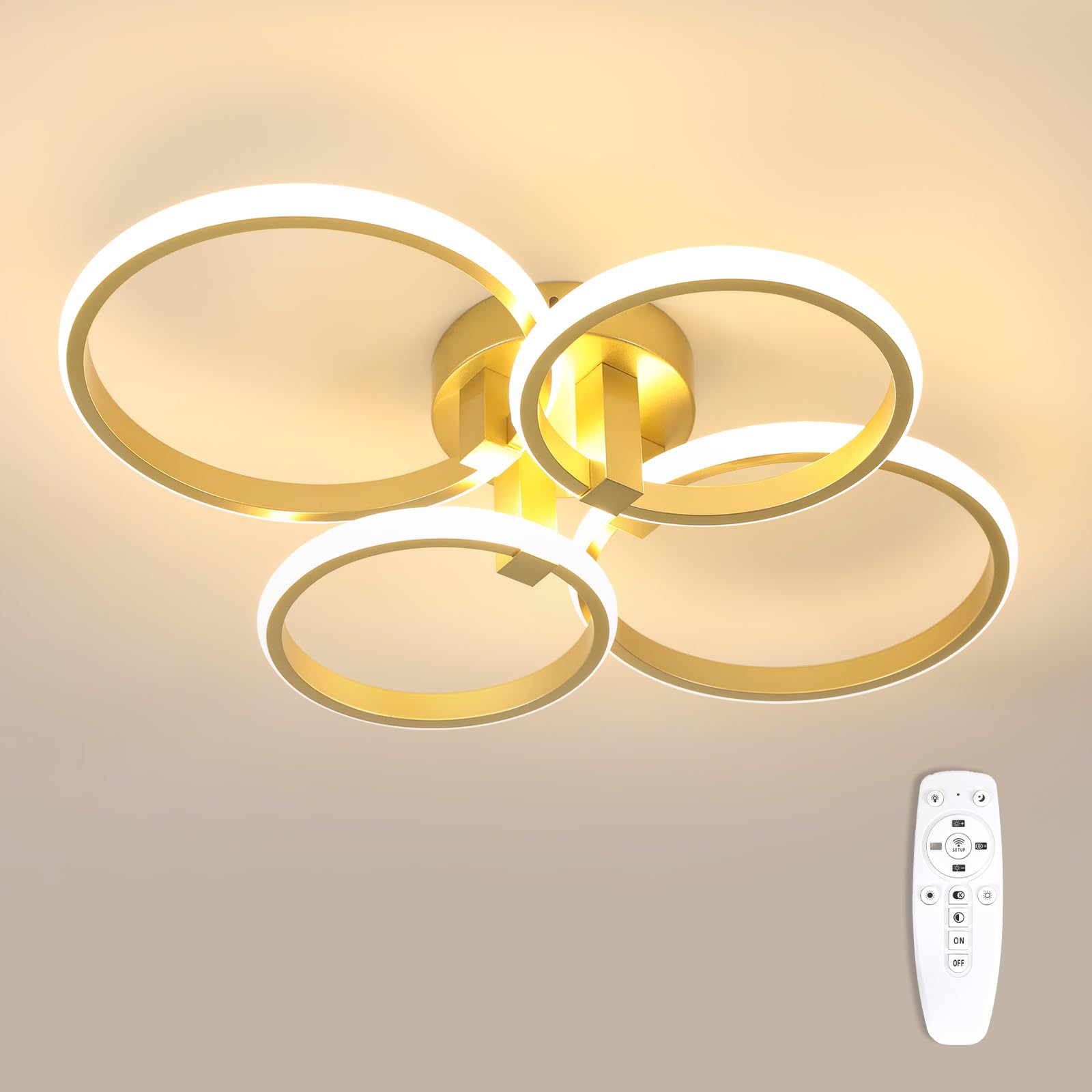 Delipop Plafoniera LED Soffitto Moderna Dimmerabile 56W Oro