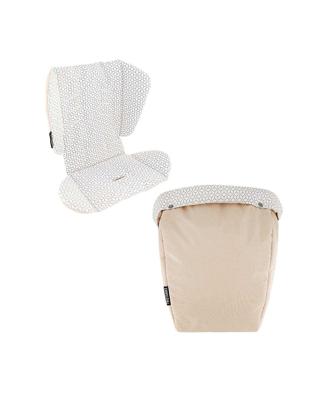 TWISTSHAKE Set di coprisedili e coprigambe per passeggino, colore: beige