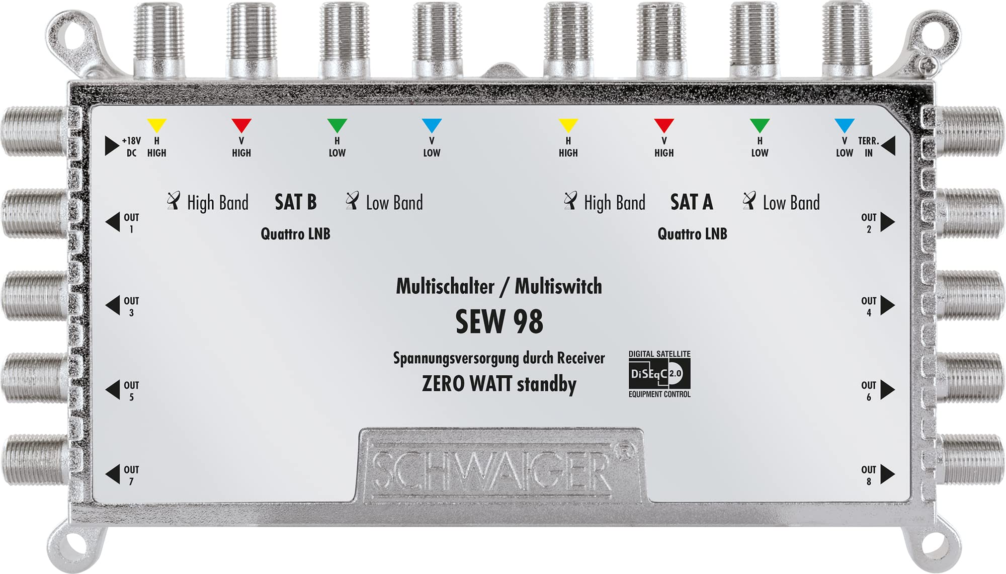 SCHWAIGER 5217 Multiswitch SAT Splitter 8 Vie Digitale