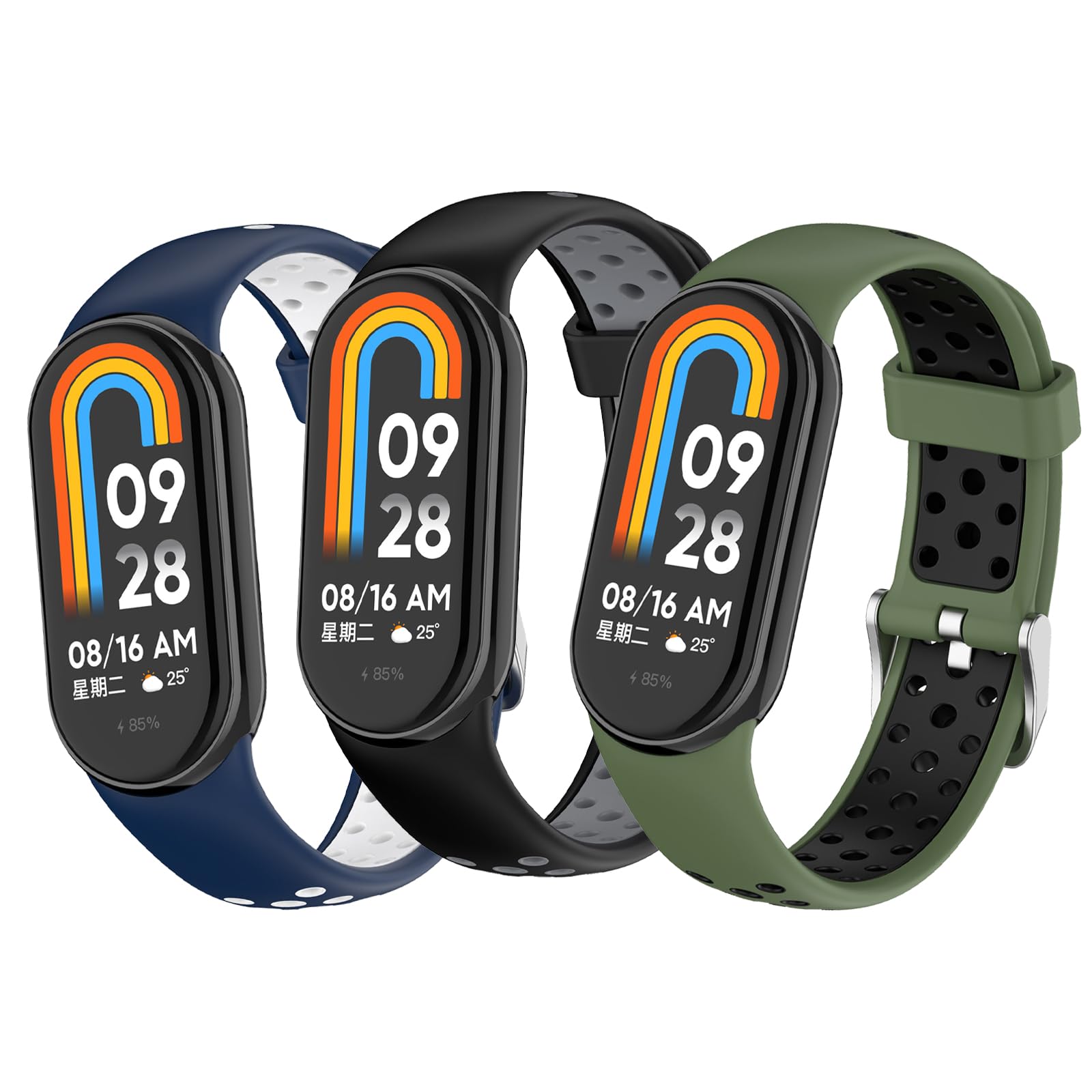 BDIG 3 Pezzi Cinturino Sportivo Bicolor per Xiaomi Mi Band