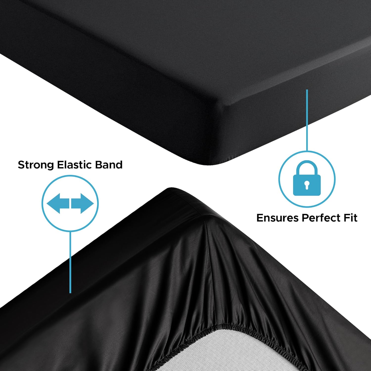 Lenzuolo con Angoli Queen Impermeabile, Nero - immagine 7