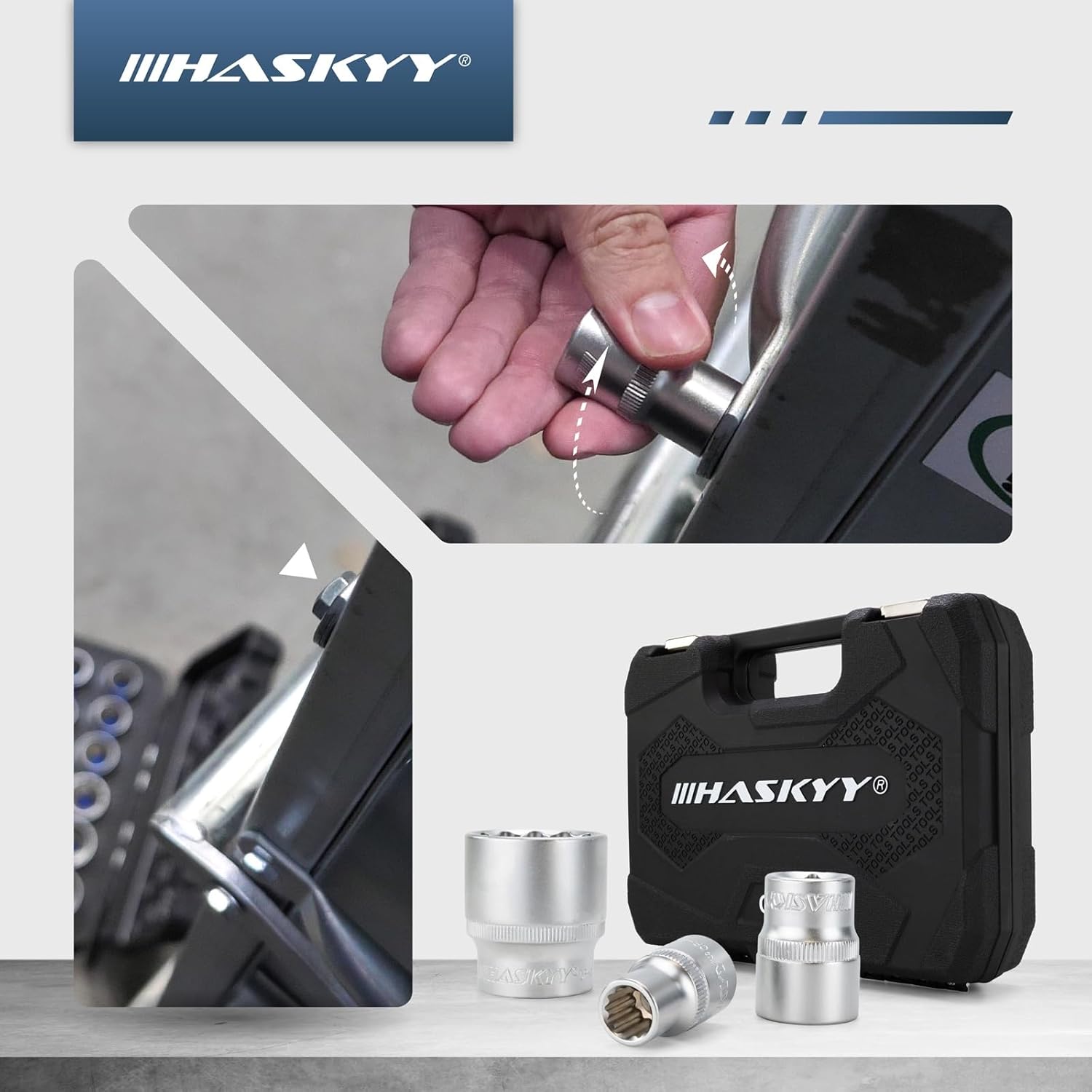 Haskyy - Set di Chiavi a Bussola Esagonali e XZN Torx - immagine 4