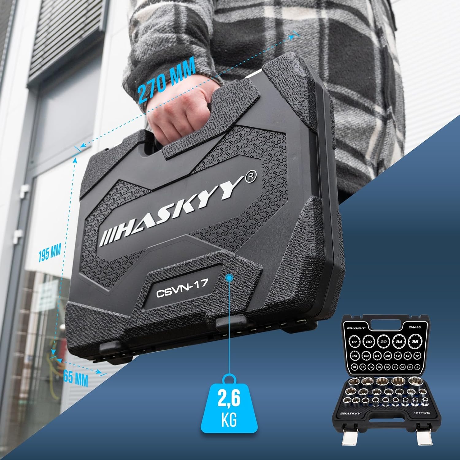 Haskyy - Set di Chiavi a Bussola Esagonali e XZN Torx - immagine 6