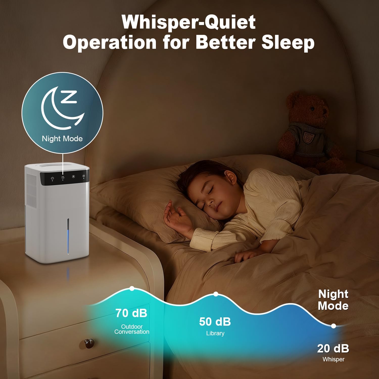 Deumidificatore Elettrico 2.6L Silenzioso per Casa - immagine 4