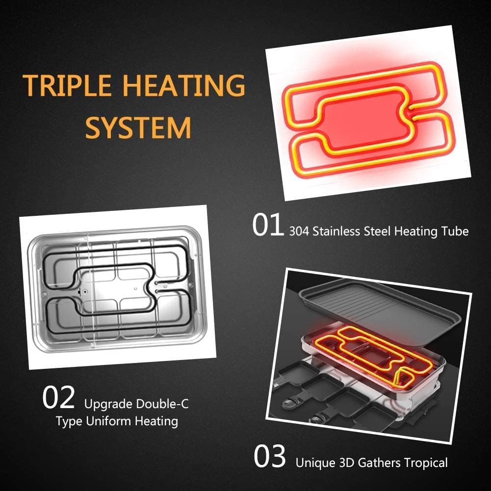 Raclette Grill per 8 Persone 1500W, Nero - immagine 4