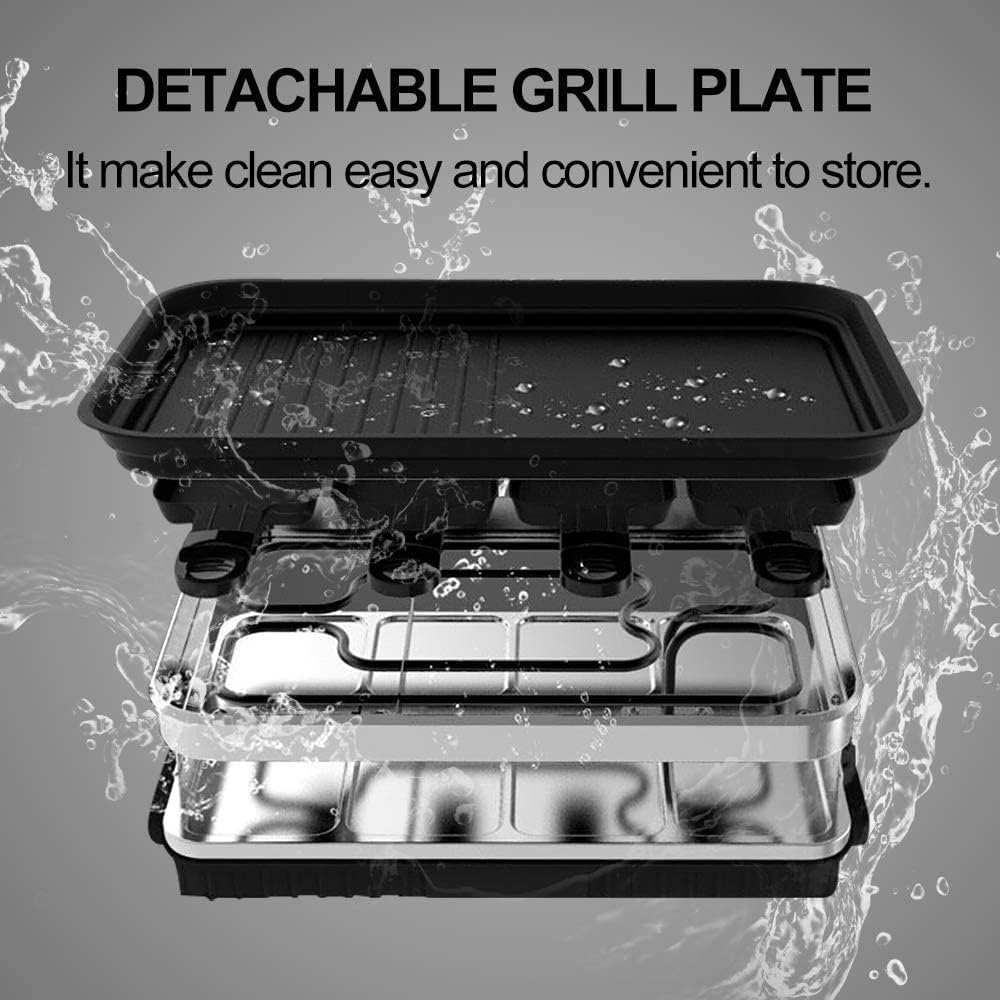 Raclette Grill per 8 Persone 1500W, Nero - immagine 6