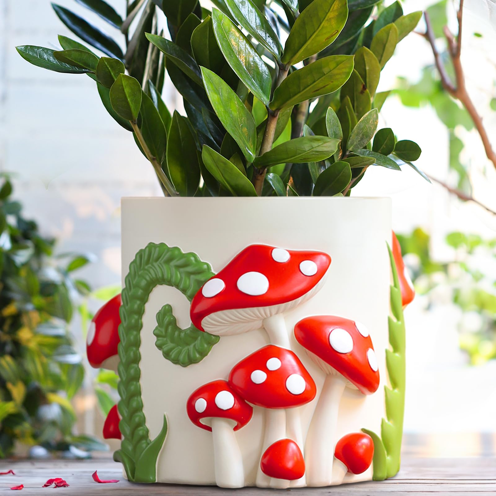 GUGUGO Fioriere Colorate a Forma di Funghi 20cm, B