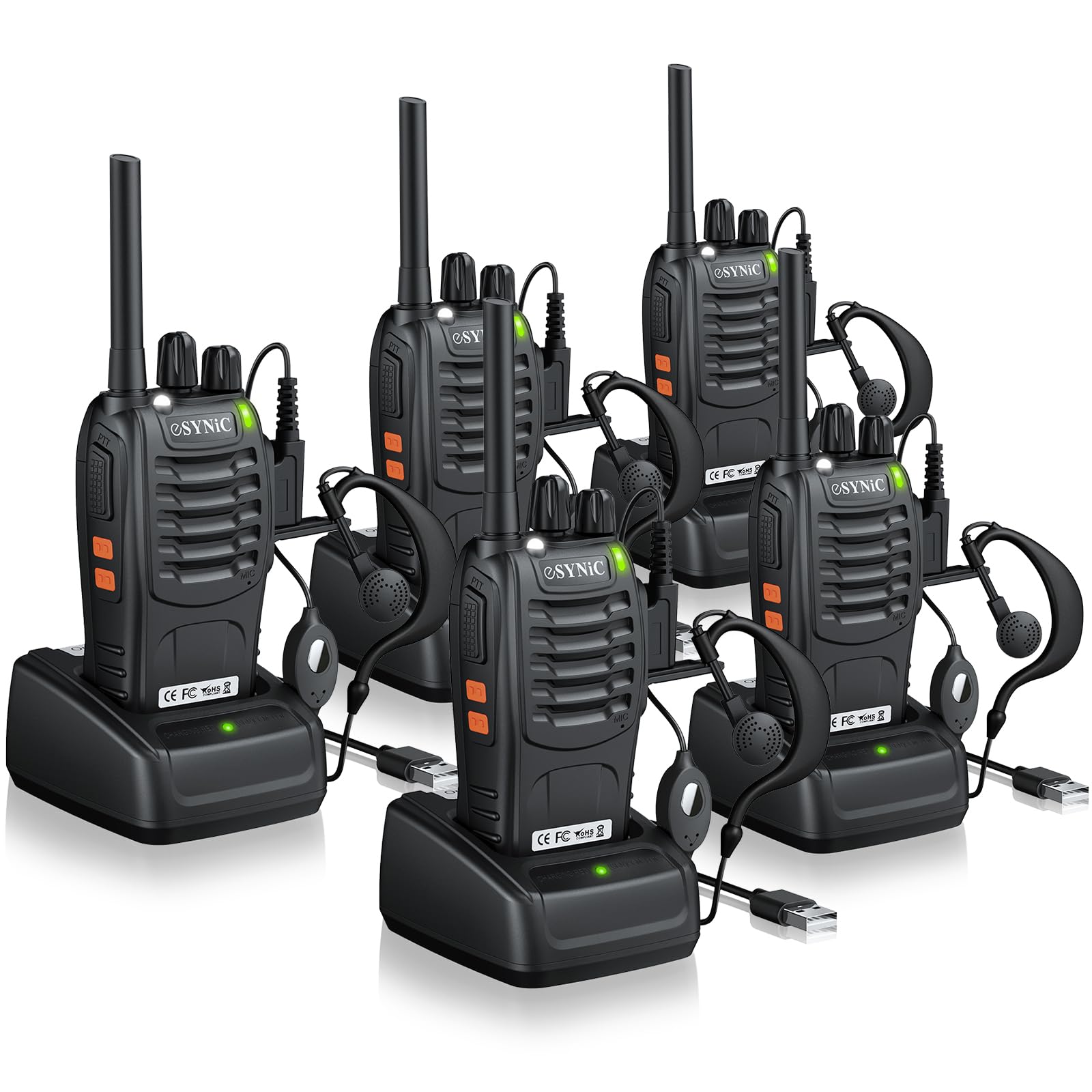 Esynic 5PZ Walkie Talkie Ricaricabile PMR446MHz