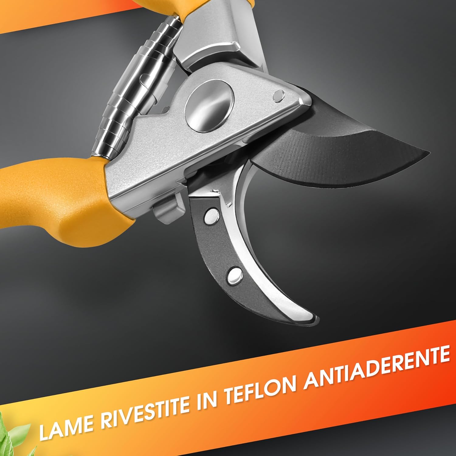 Grüntek Forbici da Giardino Professionali 21cm, Giallo - immagine 2