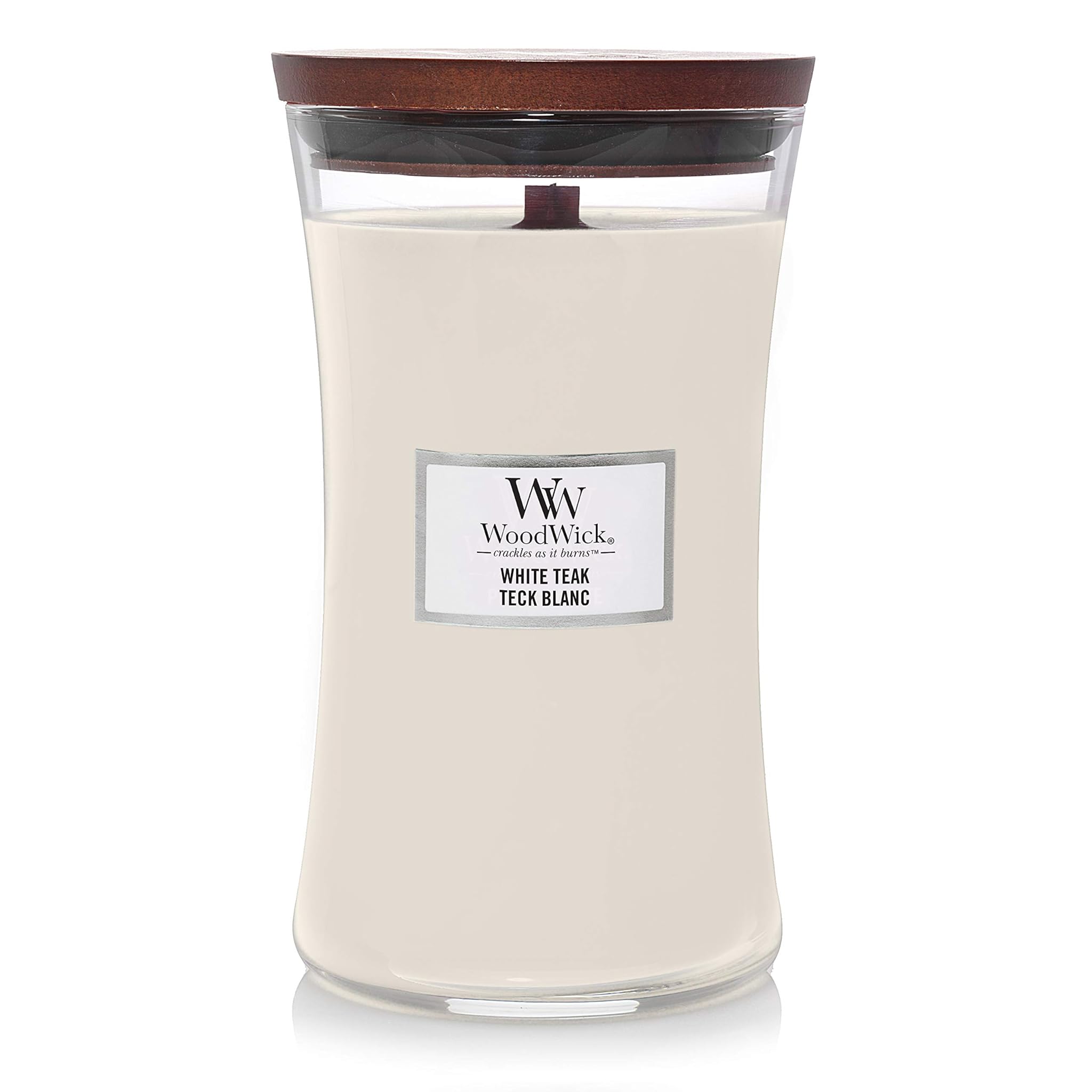 Woodwick Candela Grande Profumata White Teak
