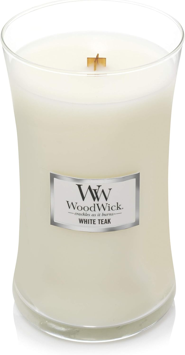Woodwick Candela Grande Profumata White Teak - immagine 2