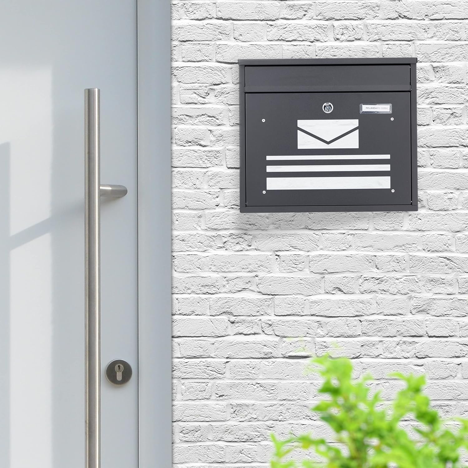 Relaxdays Cassetta della Posta Richiudibile Nera - immagine 2