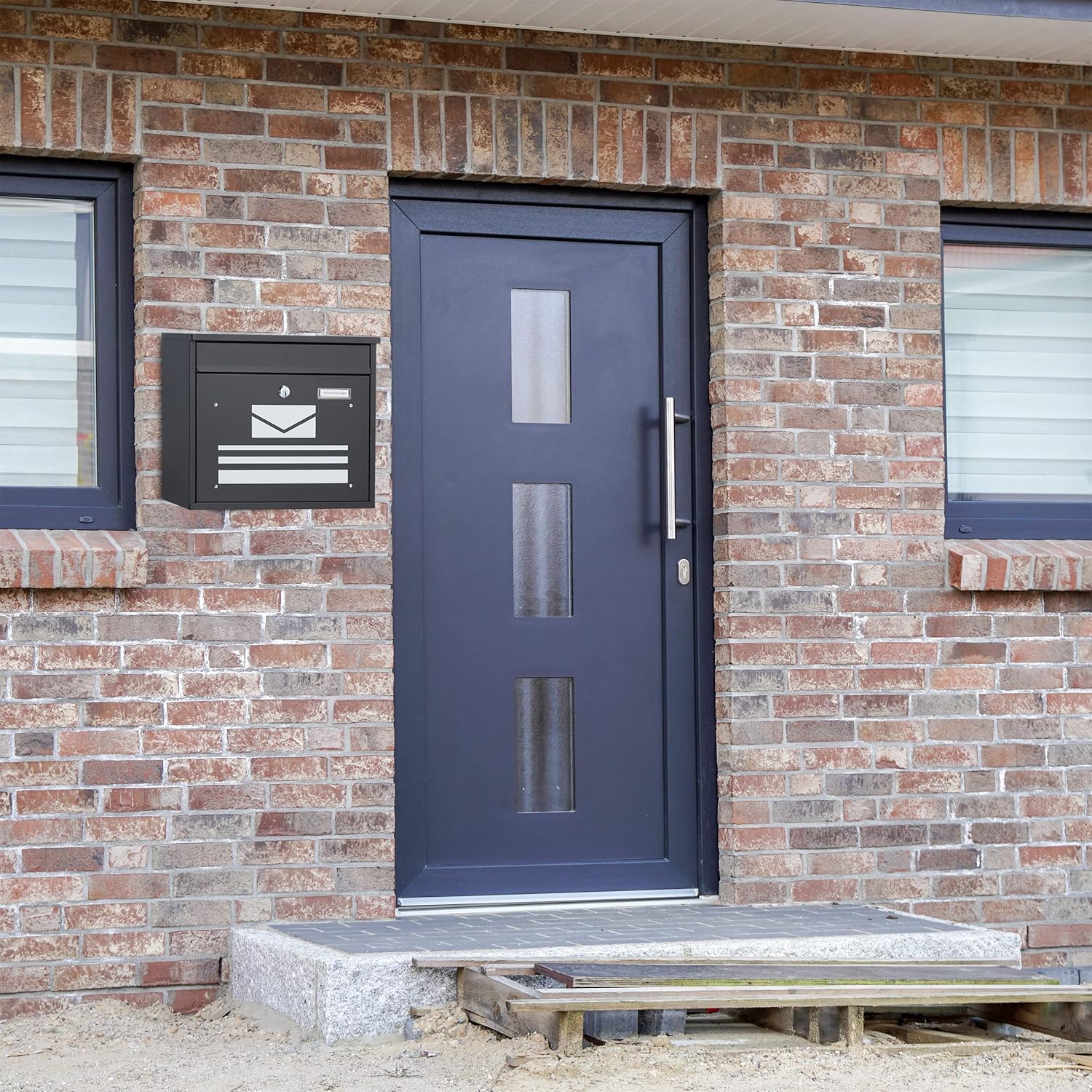 Relaxdays Cassetta della Posta Richiudibile Nera - immagine 5