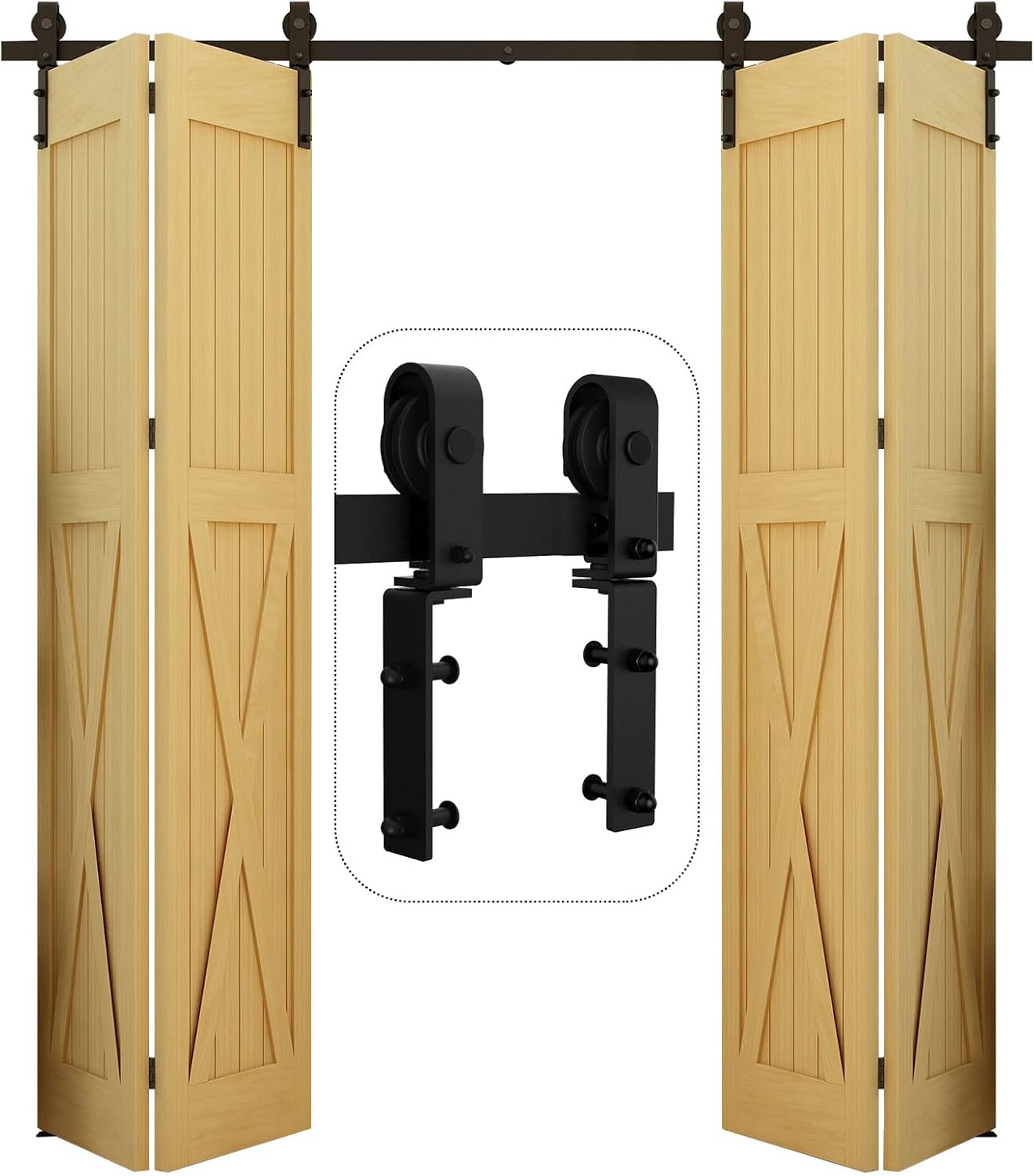 Wolfbird Binario per Porta Scorrevole 2M, Nero Rustico - immagine 1